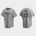 seanshop  Pittsburgh Pirates #15 Oneil Cruz Gray  Road Cool Base Jersey