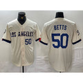 seanshop Los Angeles Dodgers #50 Mookie Betts Number Cream  2024 City Connect Limited Stitched Jerseys