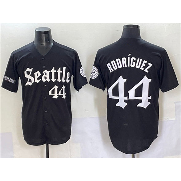 seanshop  Seattle Mariners #44 Julio Rodr¨ªguez Black  'Deep Sea Gothic Edition' Vapor Premier Limited Stitched Jersey