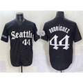 seanshop  Seattle Mariners #44 Julio Rodr¨ªguez Black  'Deep Sea Gothic Edition' Vapor Premier Limited Stitched Jersey
