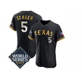 seanshop  Texas Rangers #5 Corey Seager Black Gold  2023 World Series Flex Base Stitched Jersey