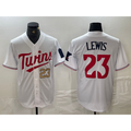 seanshop  Minnesota Twins #23 Royce Lewis Number White  Stitched Cool Base Jerseys