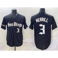 seanshop  San Diego Padres #3 Jackson Merrill Black  Gothic Edition Vapor Limited Stitched Jersey