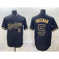 seanshop Los Angeles Dodgers #5 Freddie Freeman Black Gold  Limited Stitched Jersey