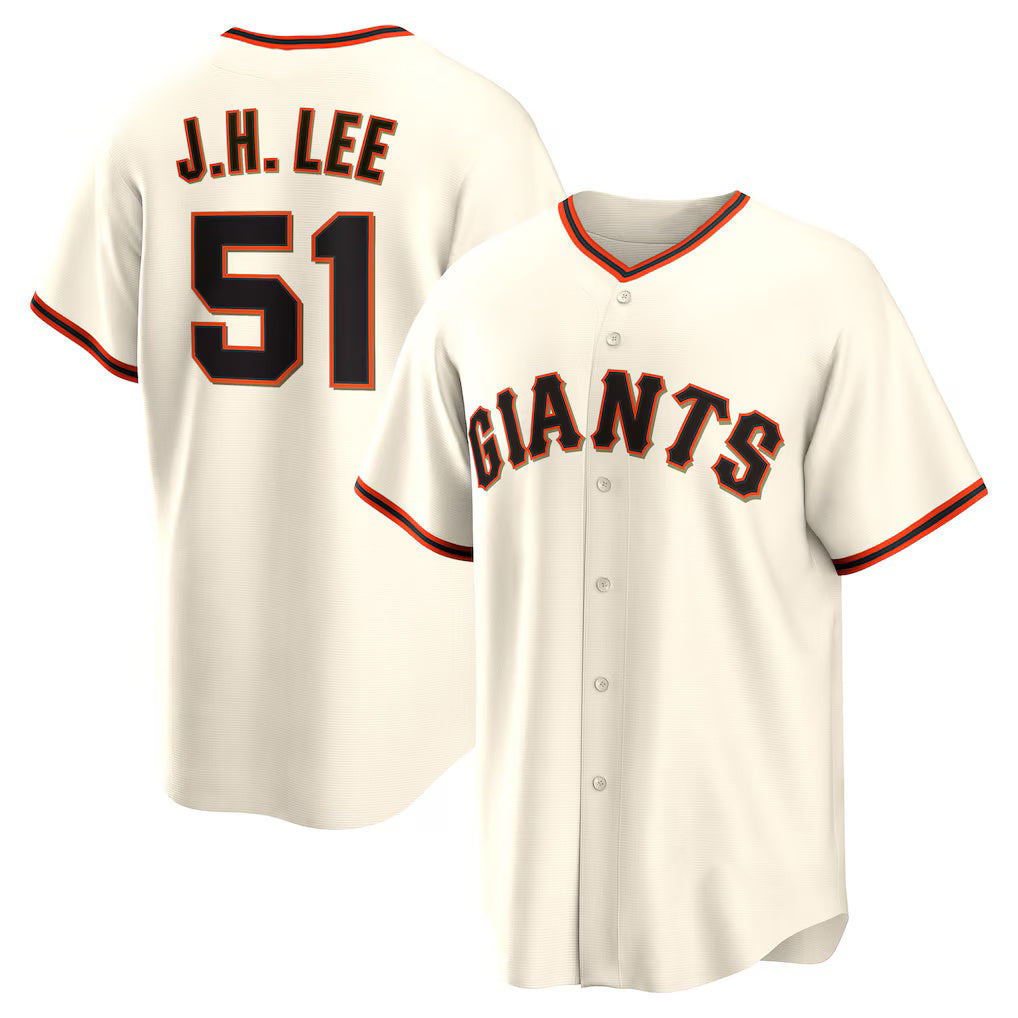 seanshop  San Francisco Giants #51 Jung Hoo Lee Cream  Home Replica Player Jersey