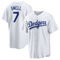 seanshop Los Angeles Dodgers #7 Blake Snell White  2024 Cool Base Stitched Jersey