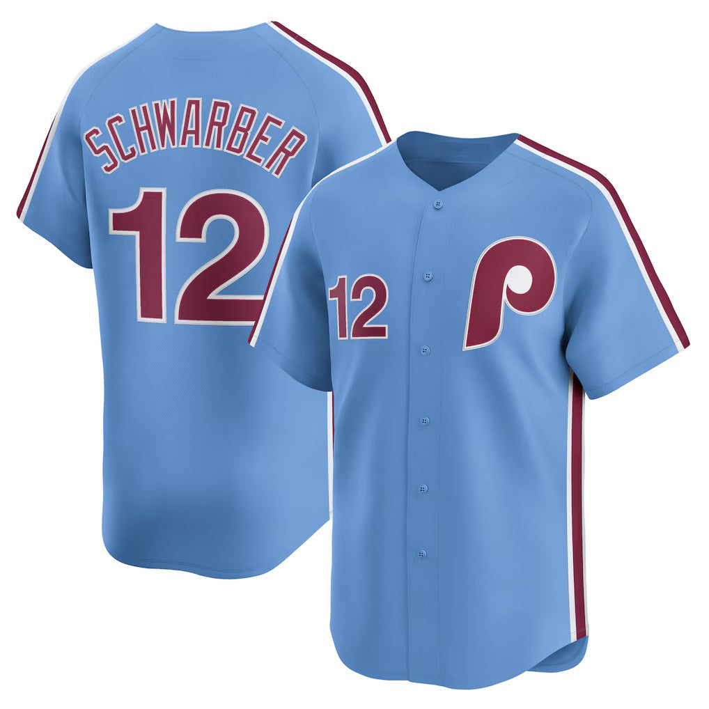 seanshop  Philadelphia Phillies #12 Kyle Schwarber Light Blue  Alternate Limited Jersey