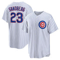seanshop  Chicago Cubs #23 Ryne Sandberg White  Home Retired Player Replica Jersey