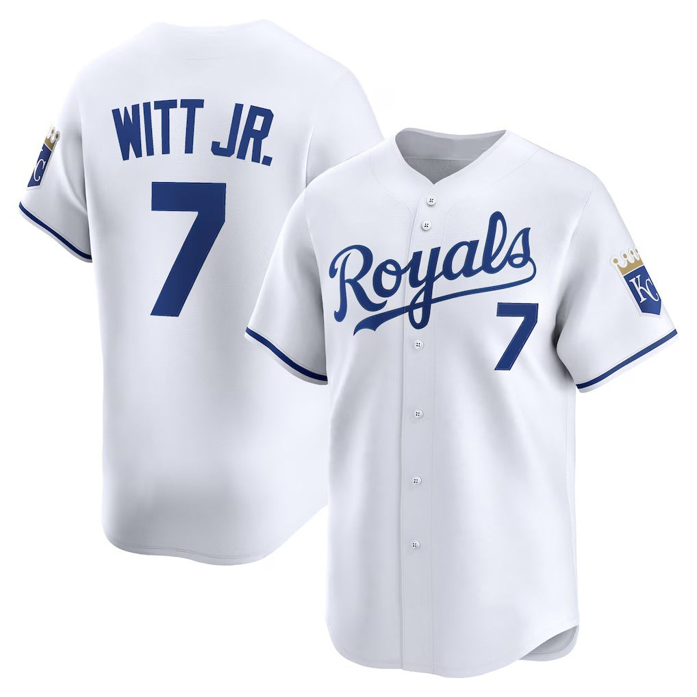 seanshop  Kansas City Royals #7 Bobby Witt Jr. White  Home Limited Player Jersey