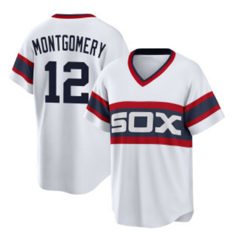 seanshop  Chicago White Sox #12 Colson Montgomery White  Cool Base Stitched Jersey