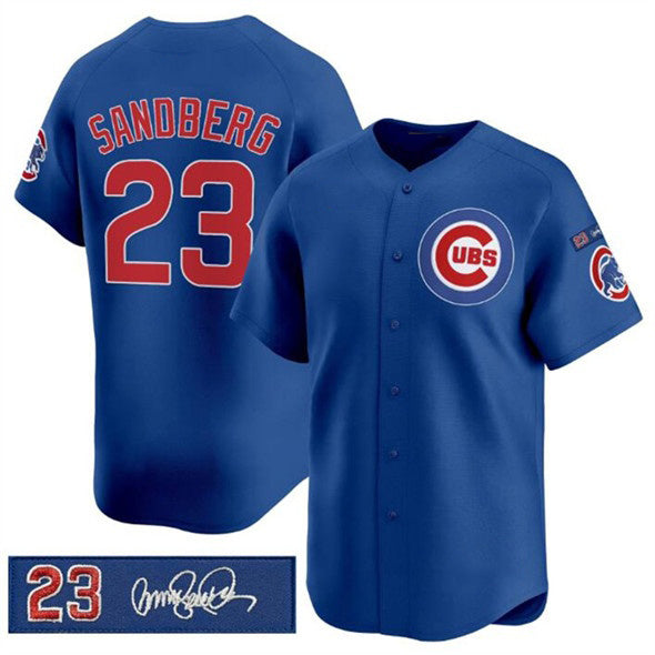 seanshop  Chicago Cubs #23 Ryne Sandberg Royal  'Ryne Sandberg Tribute' Vapor Limited V3 Stitched Jersey