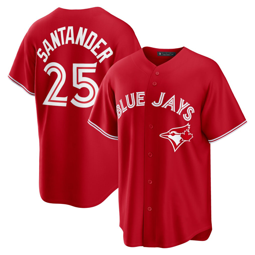 seanshop   Toronto Blue Jays #25 Anthony Santander Red  Canada Day Replica Jersey