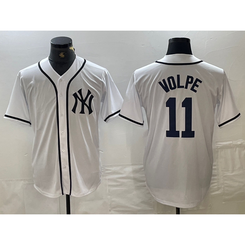 seanshop  New York Yankees #11 Anthony Volpe White  Fashion Cool Base Jersey