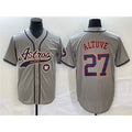 seanshop Houston Astros #27 Jose Altuve Gray  With Patch Cool Base Stitched Jersey