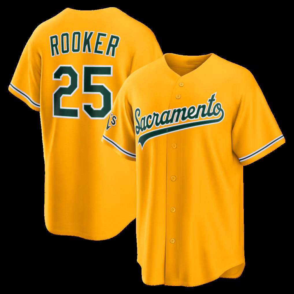 seanshop  Oakland Athletics  #25 Brent Rooker Gold  Alternate Stadium Jersey