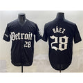 seanshop Detroit Tigers #28 Javier B¨¢ez Black  'Motor Gothic Edition' Vapor Premier Limited Stitched Jersey