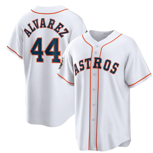 seanshop Houston Astros #44 Yordan Alvarez White  2022 World Series Home Stitched Jersey