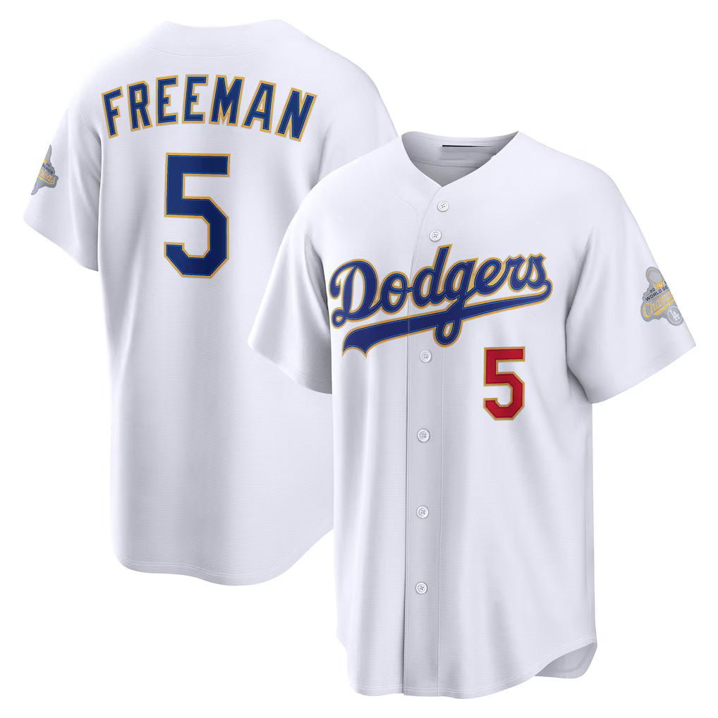 seanshop Los Angeles Dodgers #5 Freddie Freeman White  2026 Gold Collection Stadium Jersey