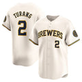 seanshop    Milwaukee Brewers #2 Brice Turang Cream  Limited Jersey