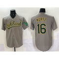 seanshop  Oakland Athletics  #16 Nick Kurtz Grey  Cool Base Stitched Baseball Jersey
