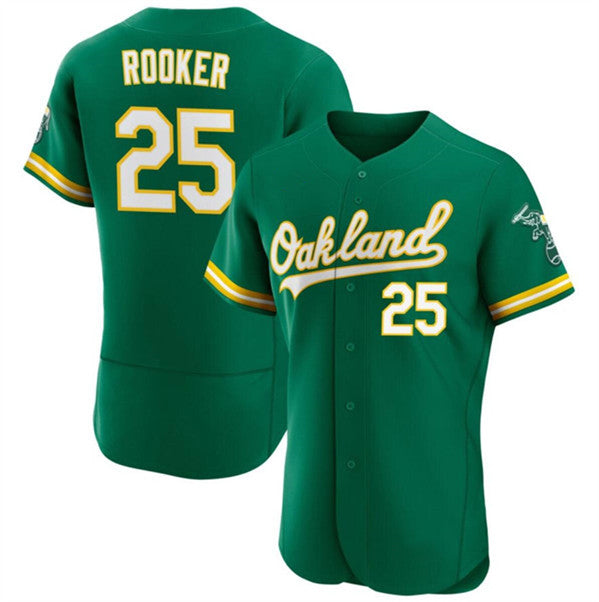seanshop  Oakland Athletics  #25 Brent Rooker Green  Flex Base Stitched Jersey