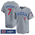 seanshop  Chicago Cubs #7 Dansby Swanson Gray  'Ryne Sandberg Tribute' Vapor Limited V3 Stitched Jersey