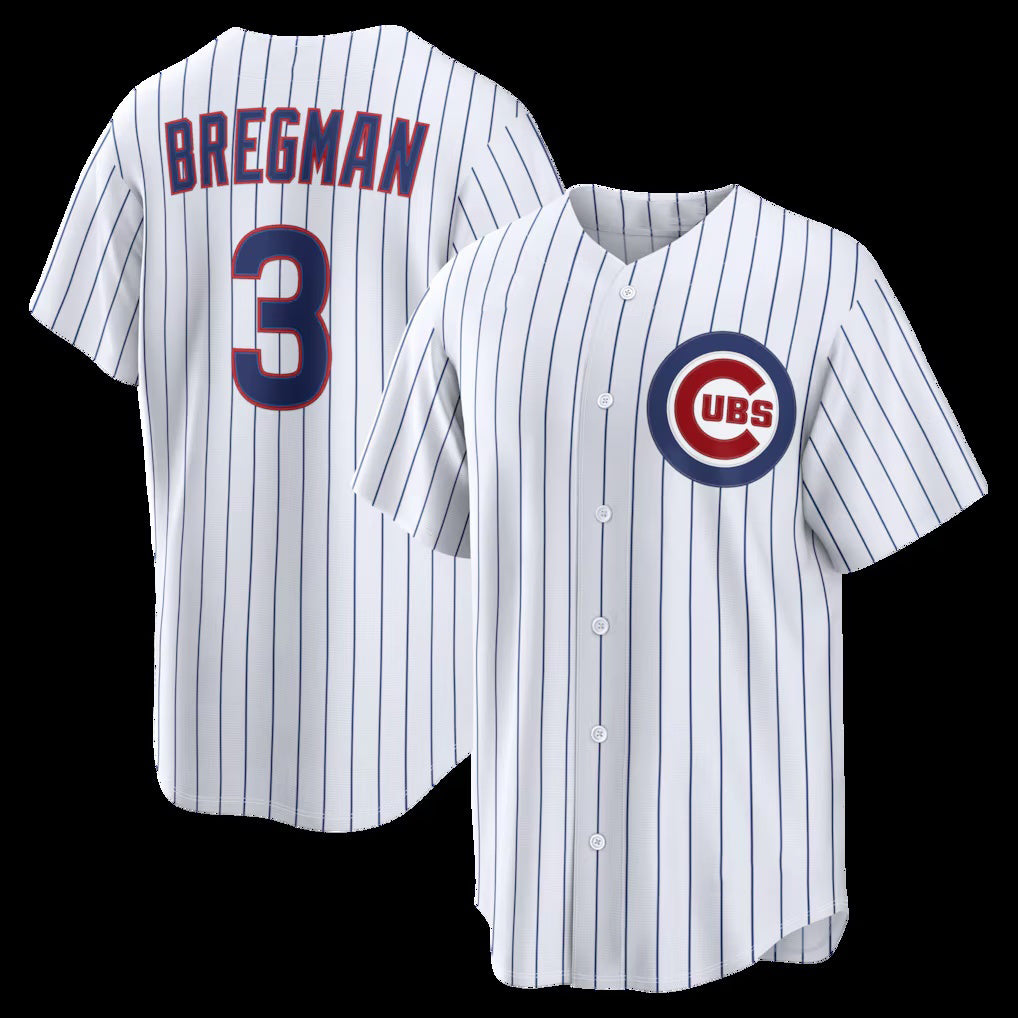 seanshop  Chicago Cubs #3 Alex Bregman White  Home Replica Jersey