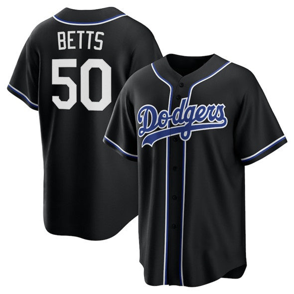seanshop Los Angeles Dodgers #50 Mookie Betts Black  Lights Out Limited Stitched Jersey