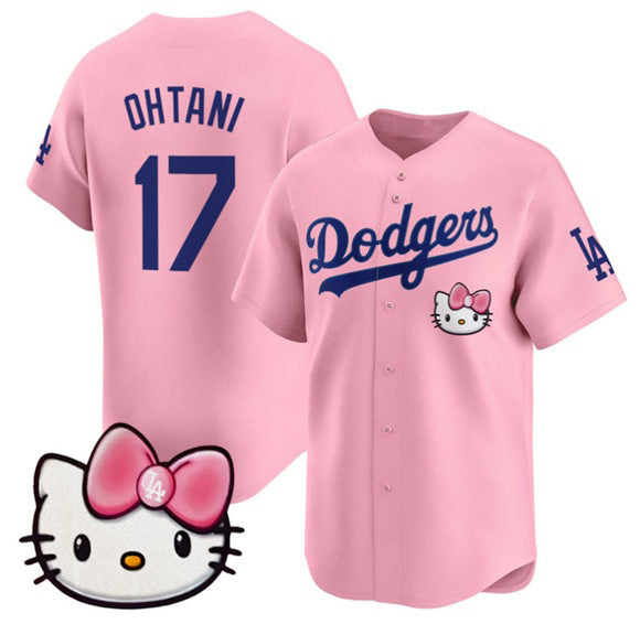 seanshop Los Angeles Dodgers #17 Shohei Ohtani Pink  2025 Hello Kitty Vapor Limited Stitched Jersey