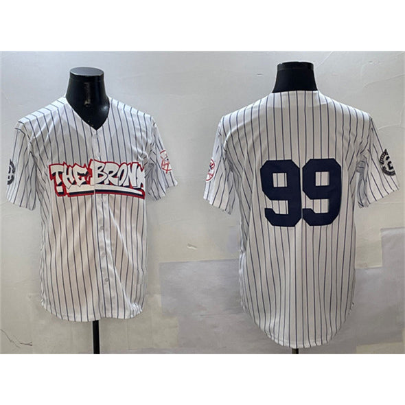 seanshop  New York Yankees #99 Aaron Judge White  Bronx Graffiti Vapor Limited Stitched Jersey