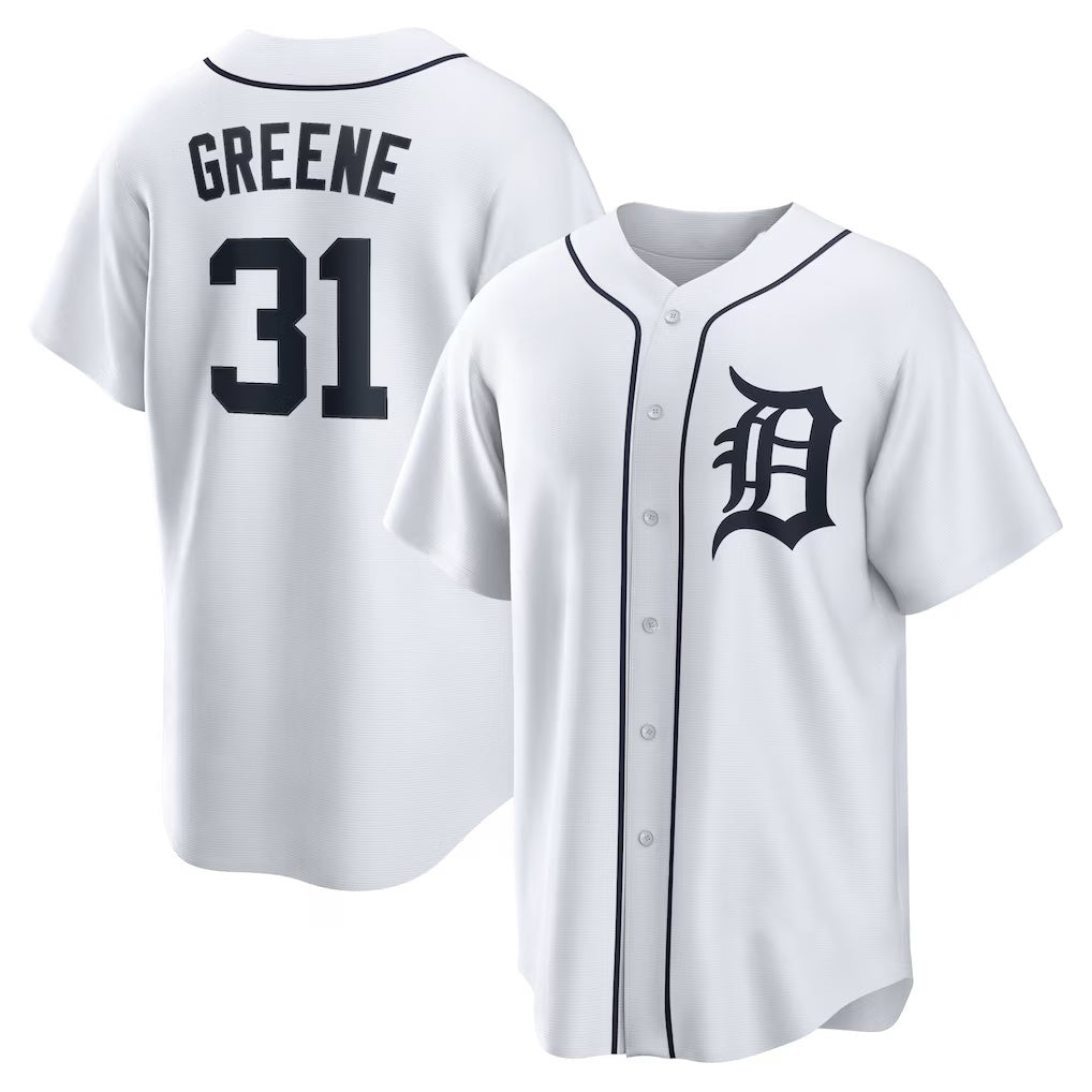seanshop Detroit Tigers #31 Riley Greene White  Replica Player Jersey
