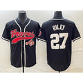 seanshop Atlanta Braves #27 Austin Riley Black  Cool Base Stitched Jersey 2