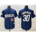 seanshop Detroit Tigers #30 Kerry Carpenter Number 2024 Navy  City Connect Cool Base Limited Stitched Jersey