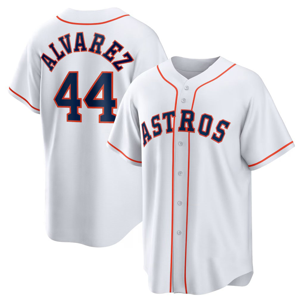 seanshop Houston Astros #44 Yordan ¨¢lvarez White  Home Replica Player Jersey