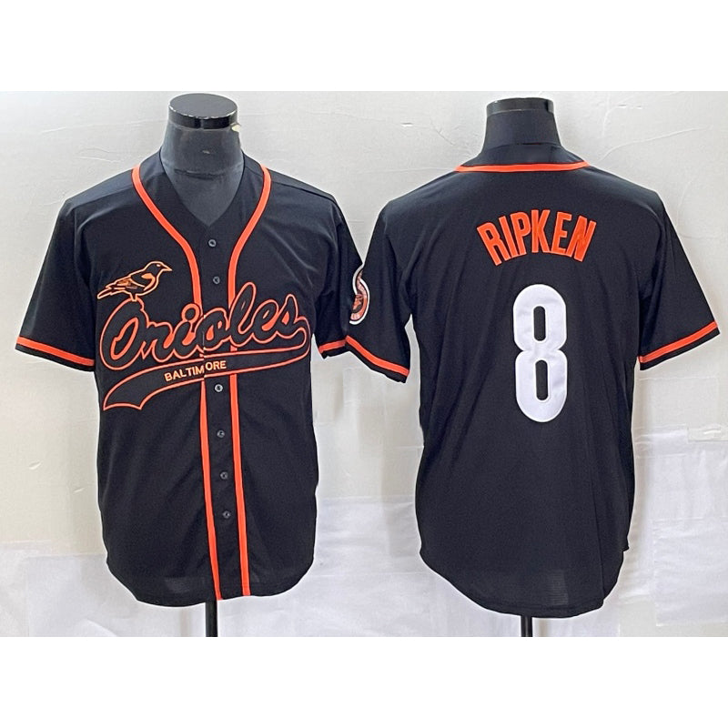 seanshop Baltimore Orioles #8 Cal Ripken Jr Black  Cool Base Stitched Jersey