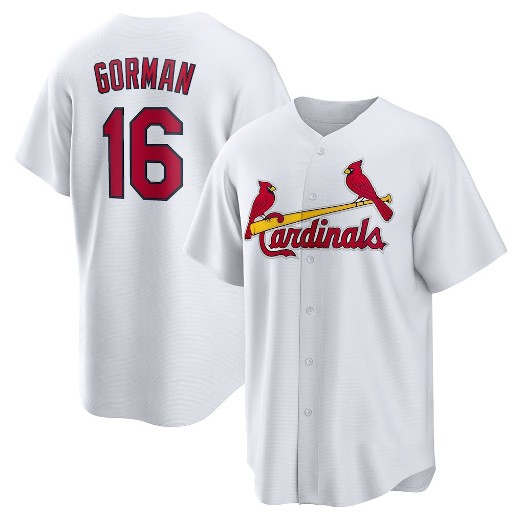 seanshop  St. Louis Cardinals #16 Nolan Gorman White  Home Replica Jersey