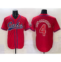 seanshop  Chicago Cubs #4 Pete Crow-Armstrong Red  Cool Base Stitched Jersey