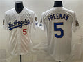 seanshop Los Angeles Dodgers #5 Freddie Freeman White  2026 Gold Collection 9x & B2B Champs Patch Stitched Jersey