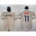 seanshop Houston Astros #11 Cam Smith Cream  2025 City Connect With Texas Patch Limited Stitched Jersey