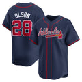 seanshop Atlanta Braves #28 Matt Olson Navy  Alternate Limited Player Jersey