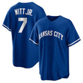 seanshop  Kansas City Royals #7 Bobby Witt Jr. Rush Blue  Alternate 2 Replica Jersey