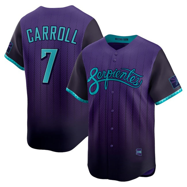 seanshop  Arizona Diamondbacks #7 Corbin Carroll Purple  2025 City Connect Limited Stitched Jersey