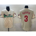 seanshop  Philadelphia Phillies #3 Bryce Harper Cream  Phanatic Limited Stitched Jersey