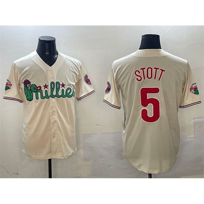 seanshop  Philadelphia Phillies #5 Bryson Stott Cream  Phanatic Limited Stitched Jersey