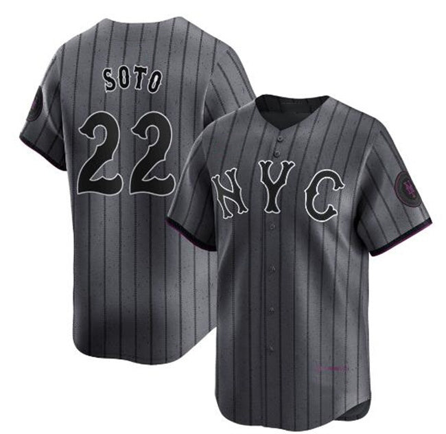 seanshop  New York Mets #22 Juan Soto Graphite  2024 City Connect Limited Stitched Jersey