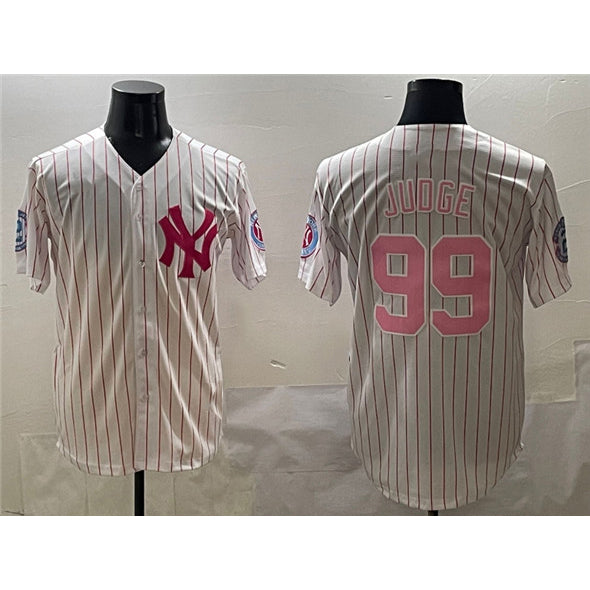 seanshop  New York Yankees #99 Aaron Judge Pink  With Patch Limited Stitched Jersey