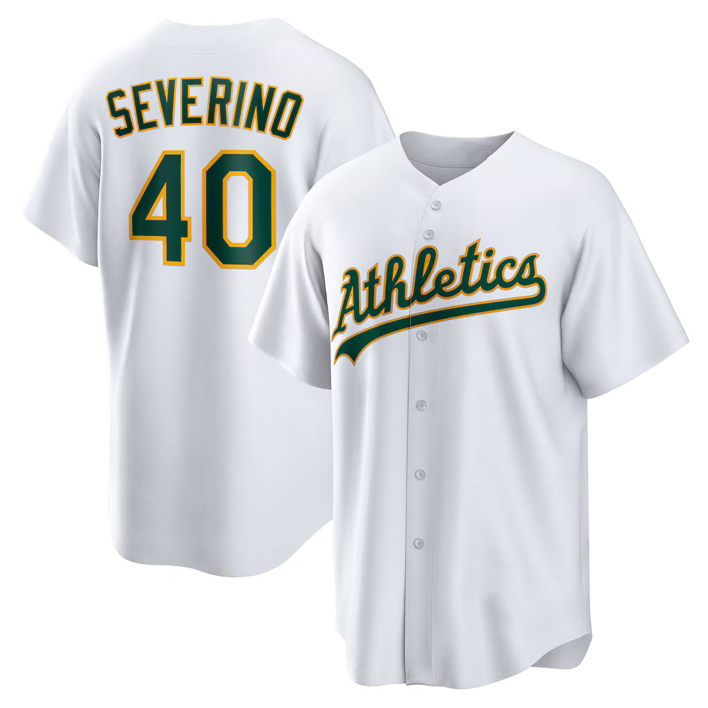 seanshop  Oakland Athletics  #40 Luis Severino White  Home Replica Jersey
