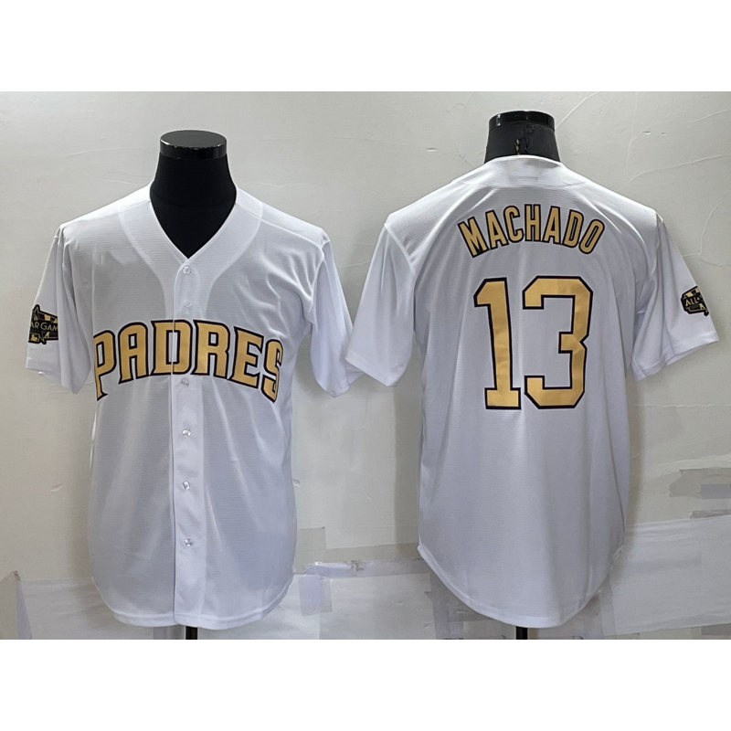 seanshop  San Diego Padres #13 Manny Machado White  2022 All Star Stitched Cool Base Jersey