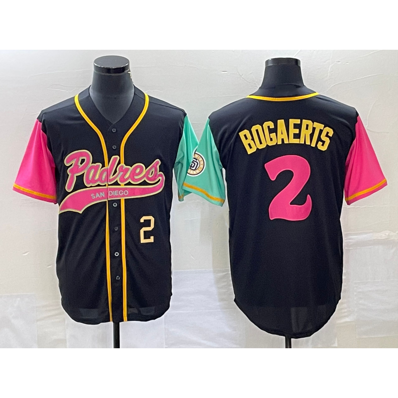 seanshop  San Diego Padres #2 Xander Bogaerts Number Black  NEW 2023 City Connect Cool Base Stitched Jersey