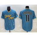 seanshop    Milwaukee Brewers #11 Jackson Chourio Blue  2022 City Connect Cool Base Stitched Jersey